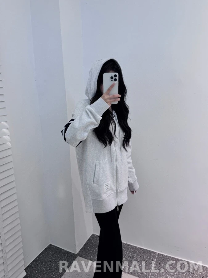톰브라운 톰브라운 4선 스트라이프 후드 집업 상세 이미지