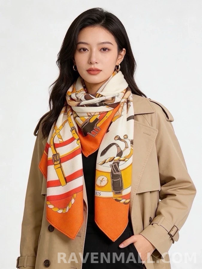 에르메스 에르메스 홀스 패턴 스카프 상세 이미지
