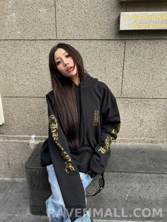 크롬하츠 크롬하츠 고딕 로고 후드 티셔츠 상세 이미지