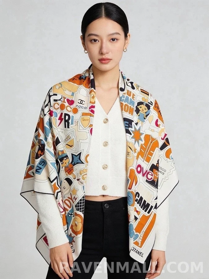 샤넬 샤넬 스티커 그래픽 숄 상세 이미지