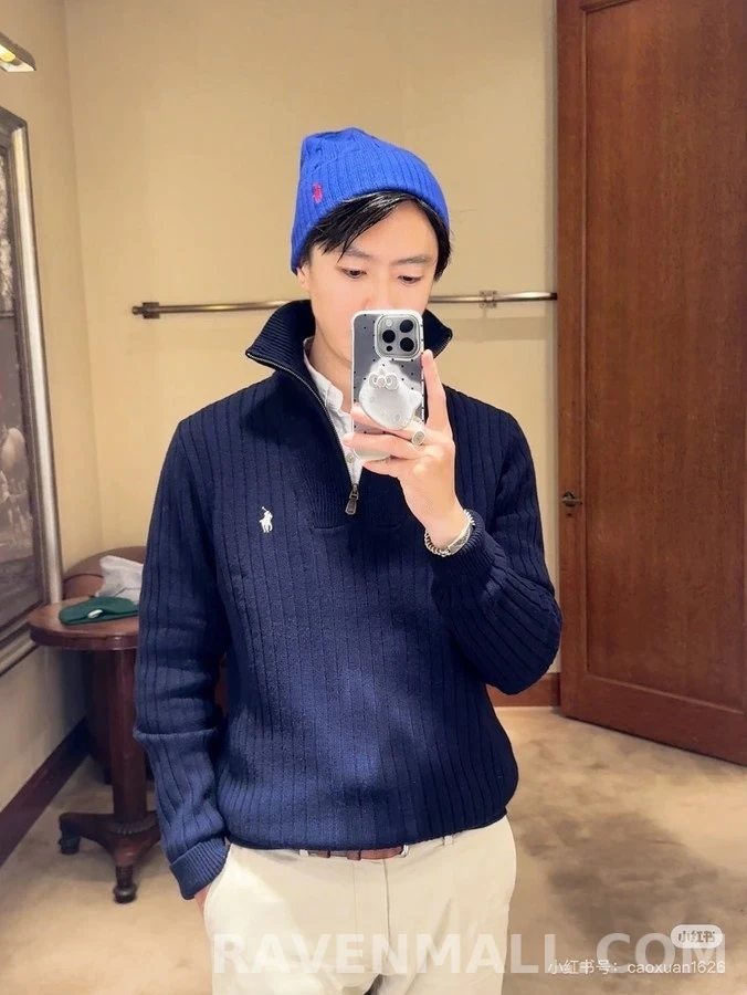 폴로 랄프 로렌 폴로 랄프 로렌 하프 집업 골지 니트 상세 이미지