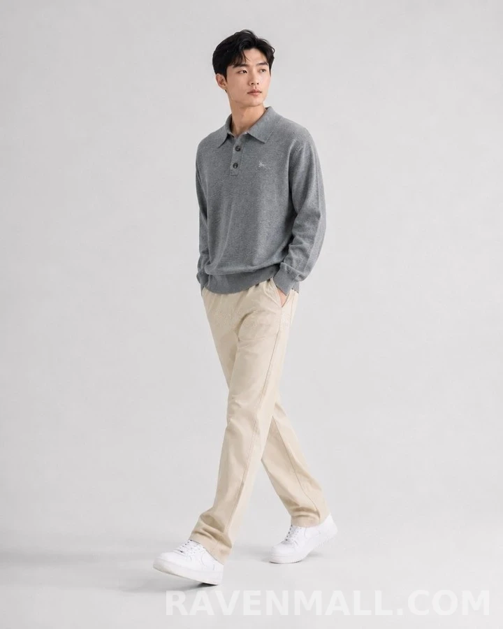 버버리 버버리 로고 긴팔 폴로 티셔츠 상세 이미지
