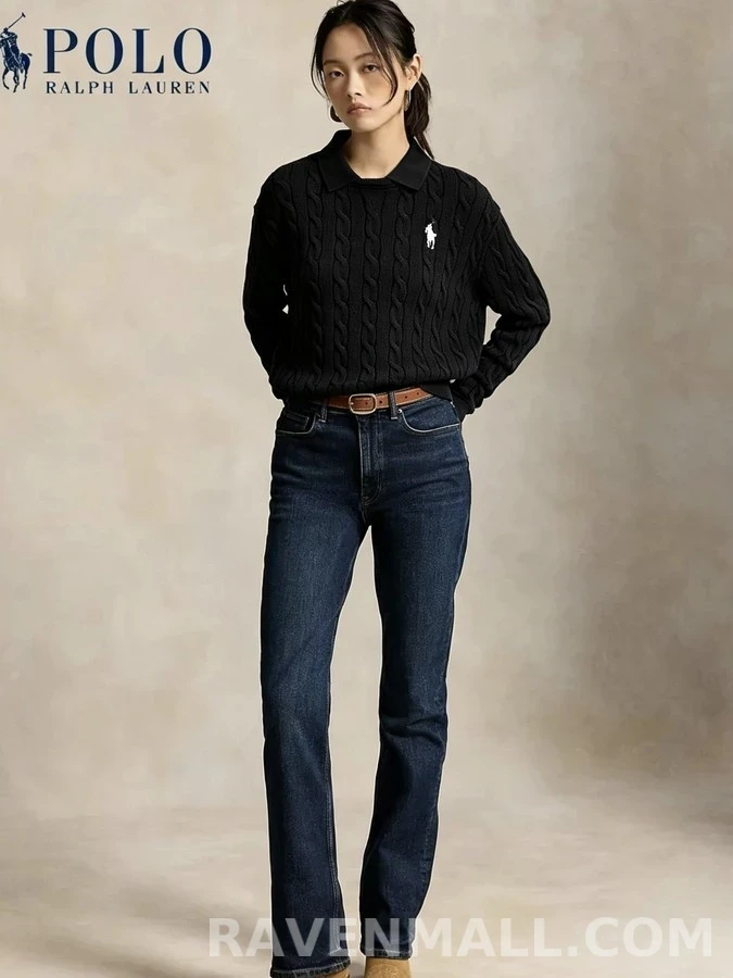 폴로 랄프 로렌 폴로 랄프 로렌 케이블 니트 폴로넥 니트 상세 이미지