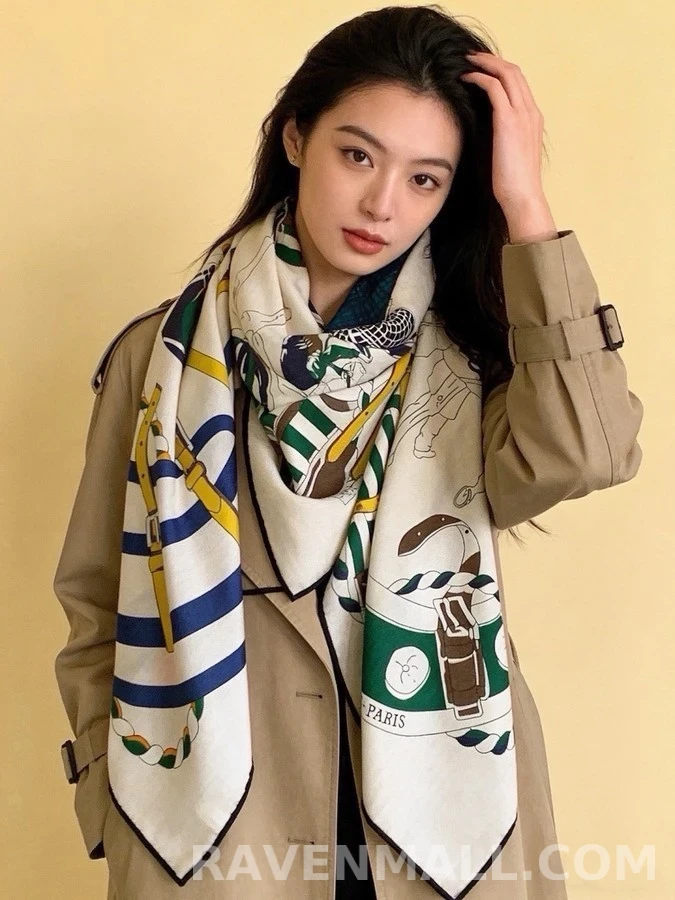 에르메스 에르메스 홀스 스트랩 패턴 스카프 상세 이미지