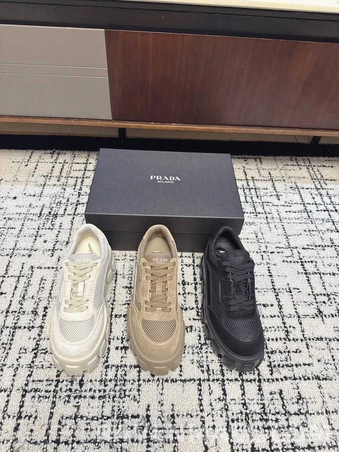 프라다 프라다 스웨이드 메시 플랫폼 스니커즈 상세 이미지