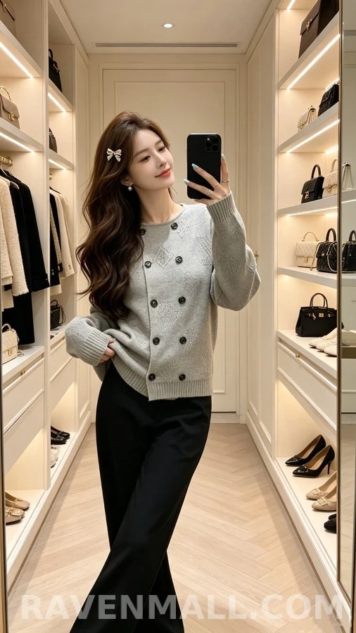 루이비통 루이비통 모노그램 더블 버튼 가디건 상세 이미지