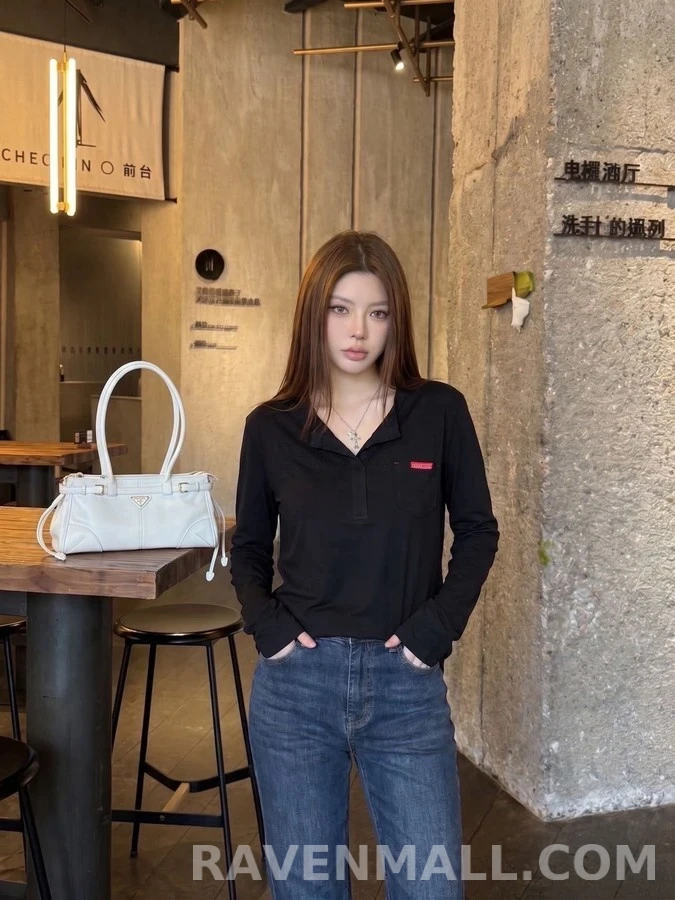 프라다 프라다 헨리넥 긴팔 티셔츠 상세 이미지