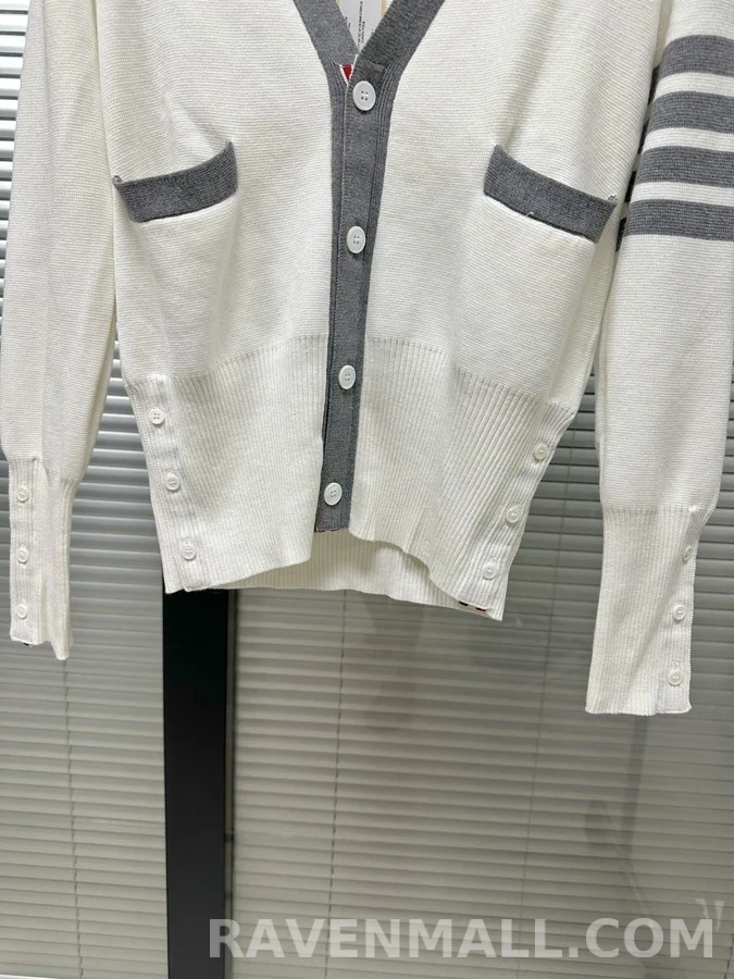 톰브라운 톰브라운 삼선 리브 니트 가디건 상세 이미지