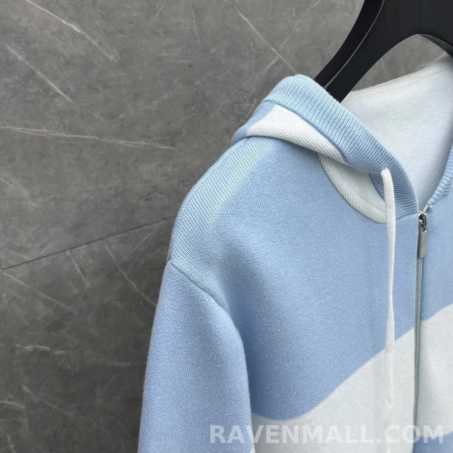 톰브라운 톰브라운 스트라이프 독 자카드 후드 집업 상세 이미지