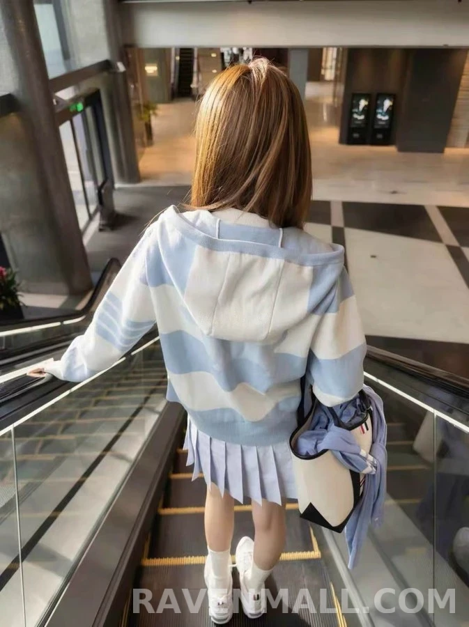 톰브라운 톰브라운 스트라이프 독 자카드 후드 집업 상세 이미지