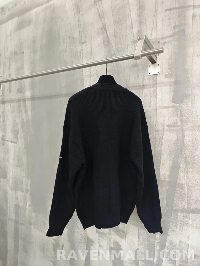 발렌시아가 발렌시아가 리브드 슬리브 라벨 가디건 상세 이미지
