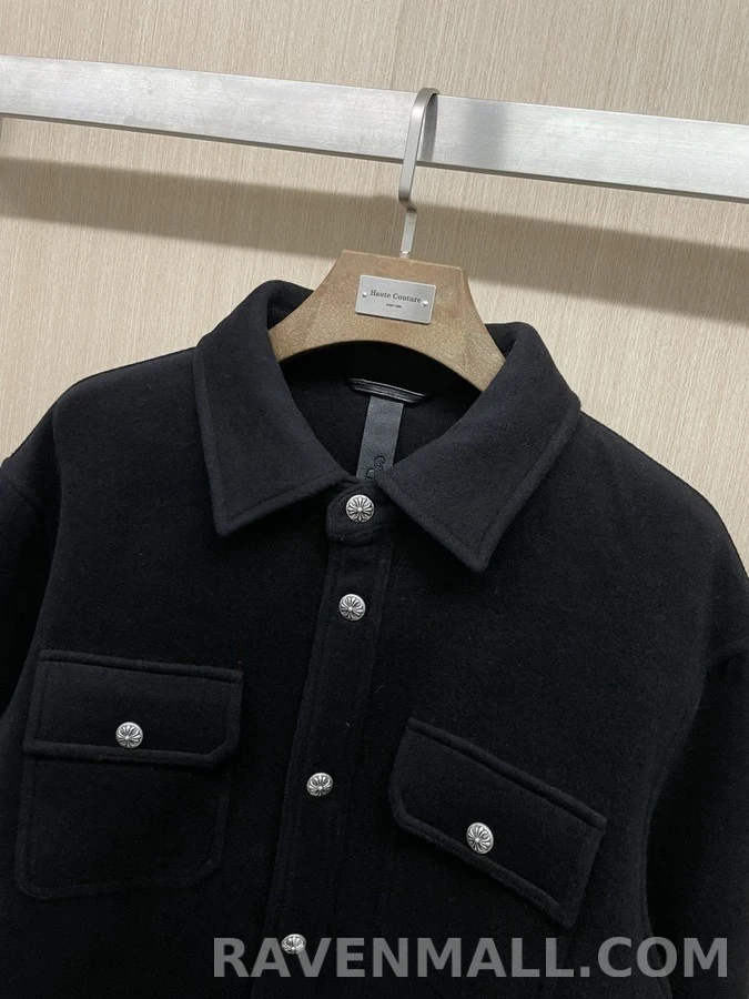 크롬하츠 크롬하츠 크로스 버튼 포켓 울 셔츠 상세 이미지