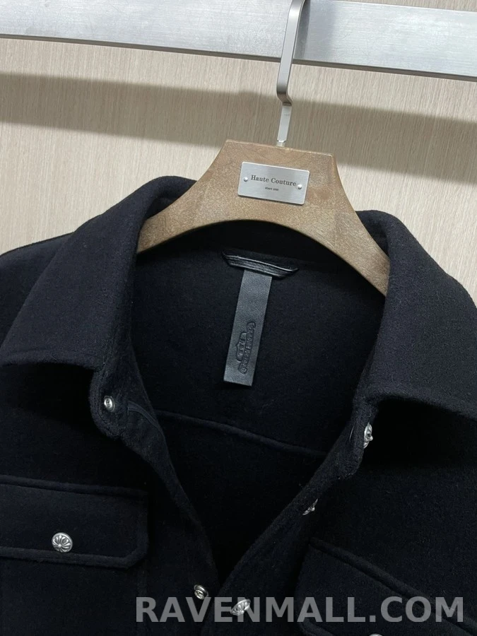 크롬하츠 크롬하츠 크로스 버튼 포켓 울 셔츠 상세 이미지