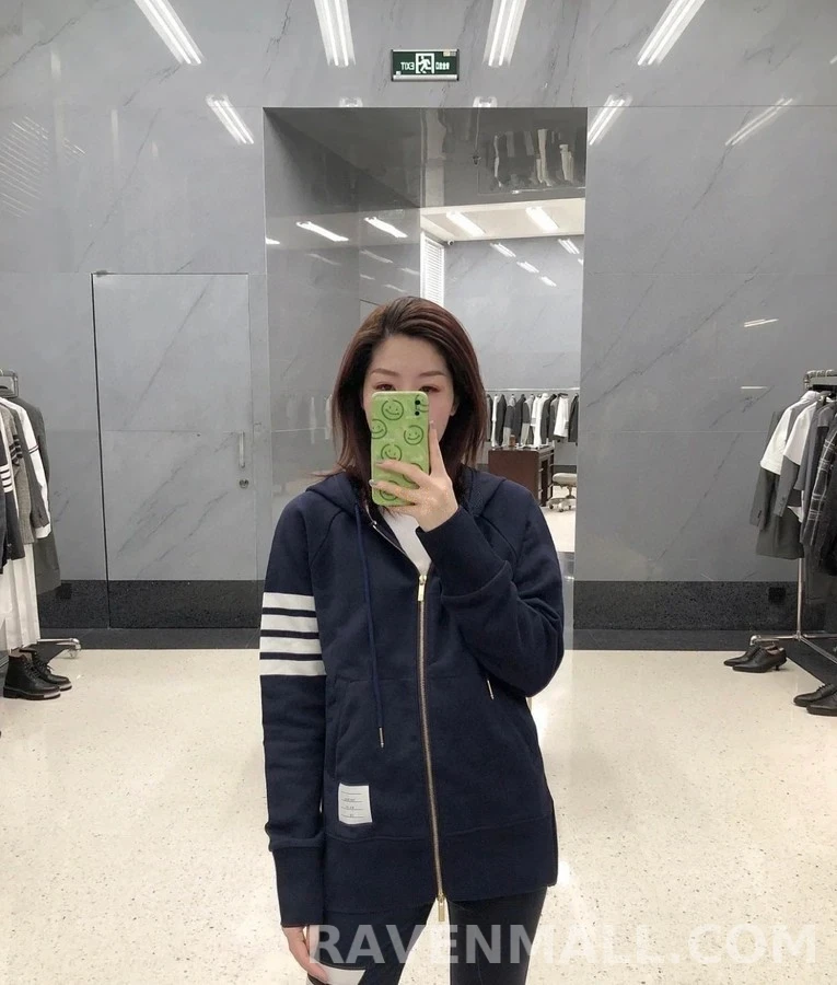 톰브라운 톰브라운 사선 스트라이프 후드 집업 상세 이미지