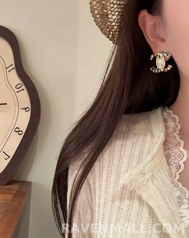 샤넬 샤넬 더블 C 스톤 이어링 상세 이미지