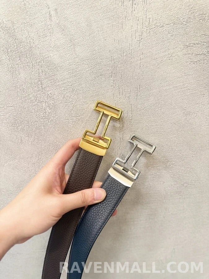 에르메스 에르메스 H 버클 오토락 양면 가죽 벨트 상세 이미지