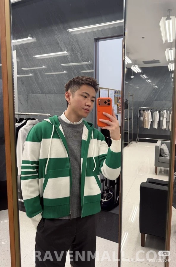 톰브라운 톰브라운 닥스훈트 스트라이프 후드 집업 상세 이미지