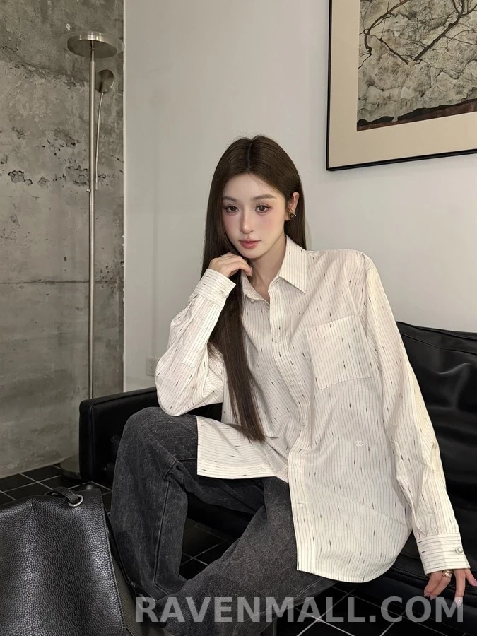 샤넬 샤넬 스펙클 스트라이프 셔츠 상세 이미지