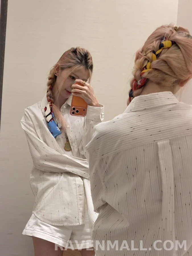 샤넬 샤넬 스펙클 스트라이프 셔츠 상세 이미지