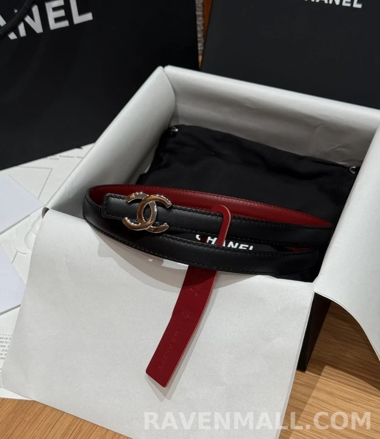샤넬 샤넬 더블 C 버클 양면 슬림 벨트 상세 이미지