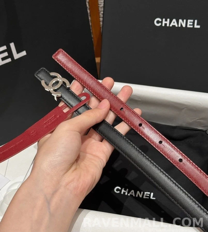 샤넬 샤넬 더블 C 버클 양면 슬림 벨트 상세 이미지