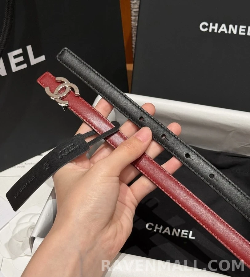 샤넬 샤넬 더블 C 버클 양면 슬림 벨트 상세 이미지
