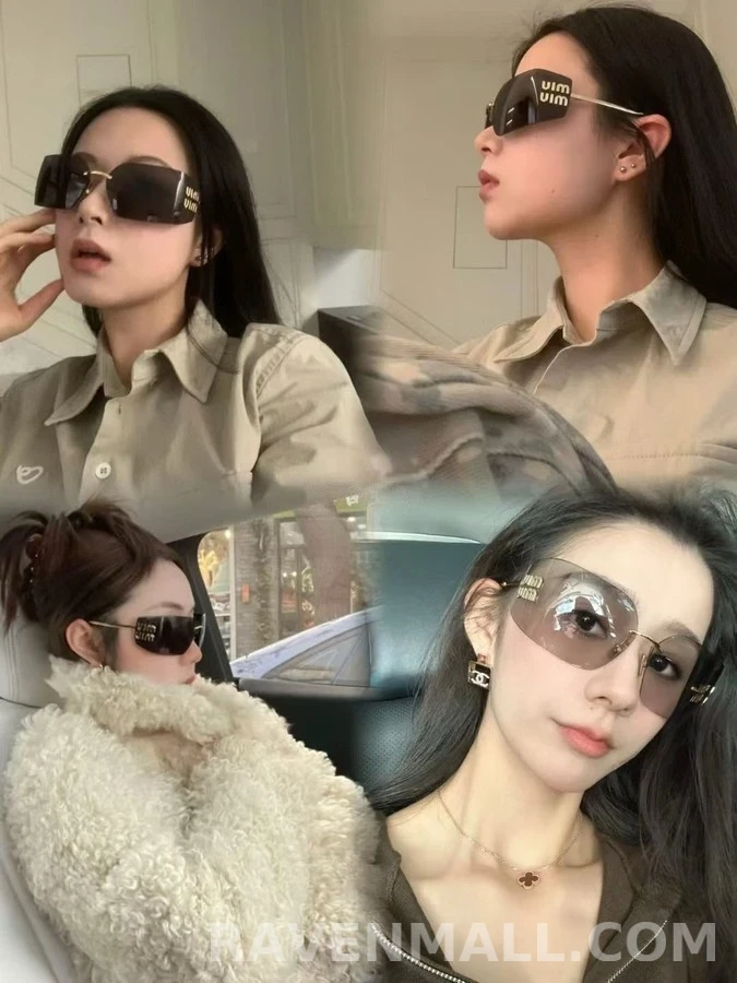 미우미우 미우미우 오버사이즈 림리스 선글라스 상세 이미지