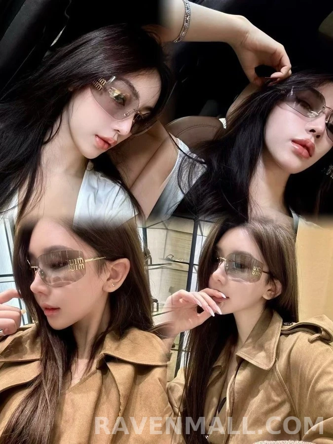 미우미우 미우미우 오버사이즈 림리스 선글라스 상세 이미지