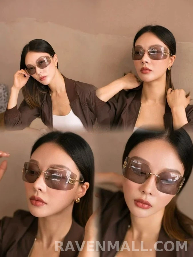 미우미우 미우미우 오버사이즈 림리스 선글라스 상세 이미지