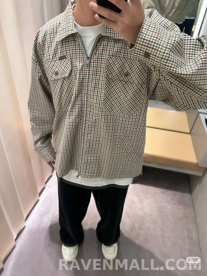 발렌시아가 발렌시아가 체크 패턴 집업 셔츠 상세 이미지