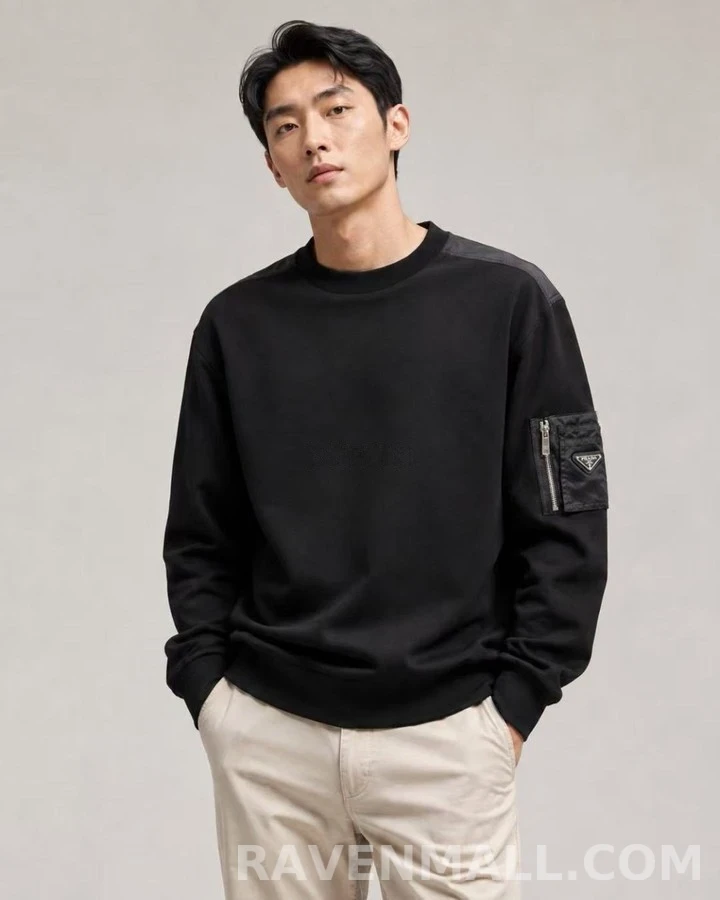 프라다 프라다 오버사이즈 리나일론 스웨트셔츠 상세 이미지
