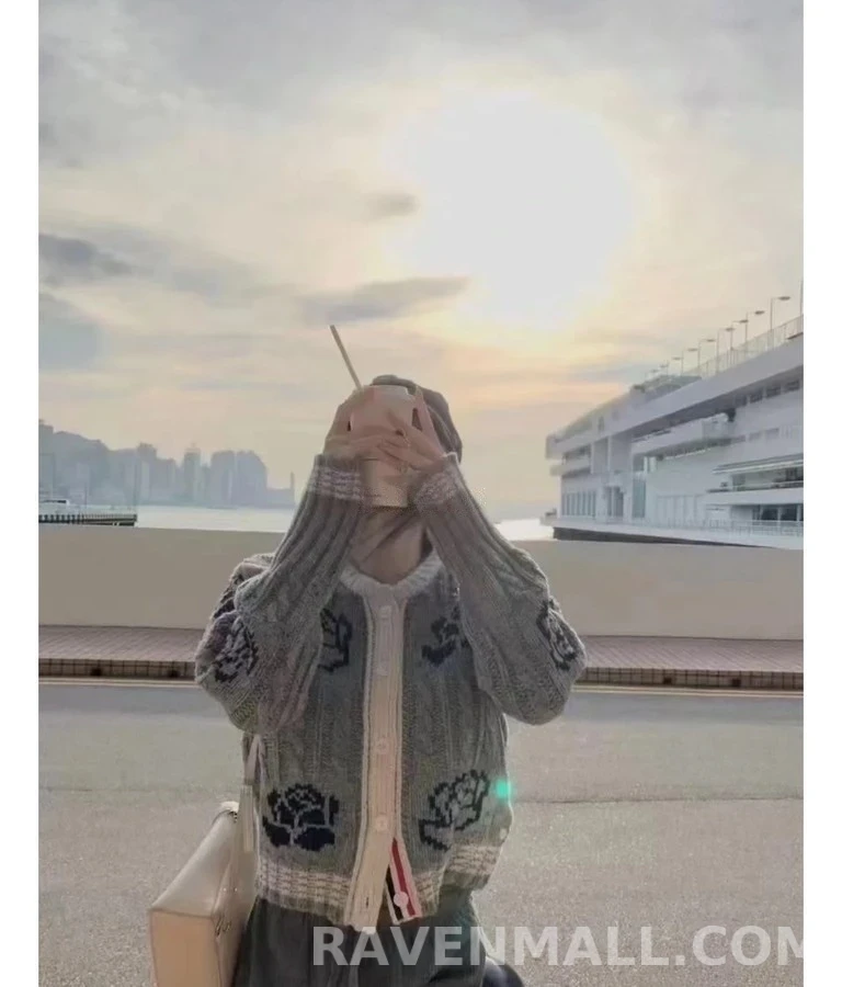 톰브라운 톰브라운 플라워 패턴 가디건 상세 이미지