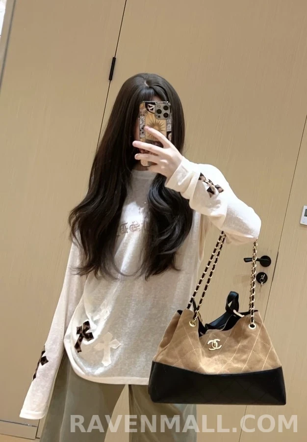 크롬하츠 크롬하츠 라인스톤 레터링 크로스 긴팔 티셔츠 상세 이미지