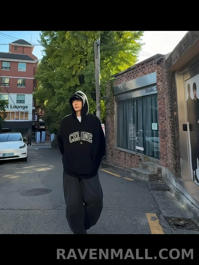 셀린느 셀린느 레터링 후드 니트 상세 이미지