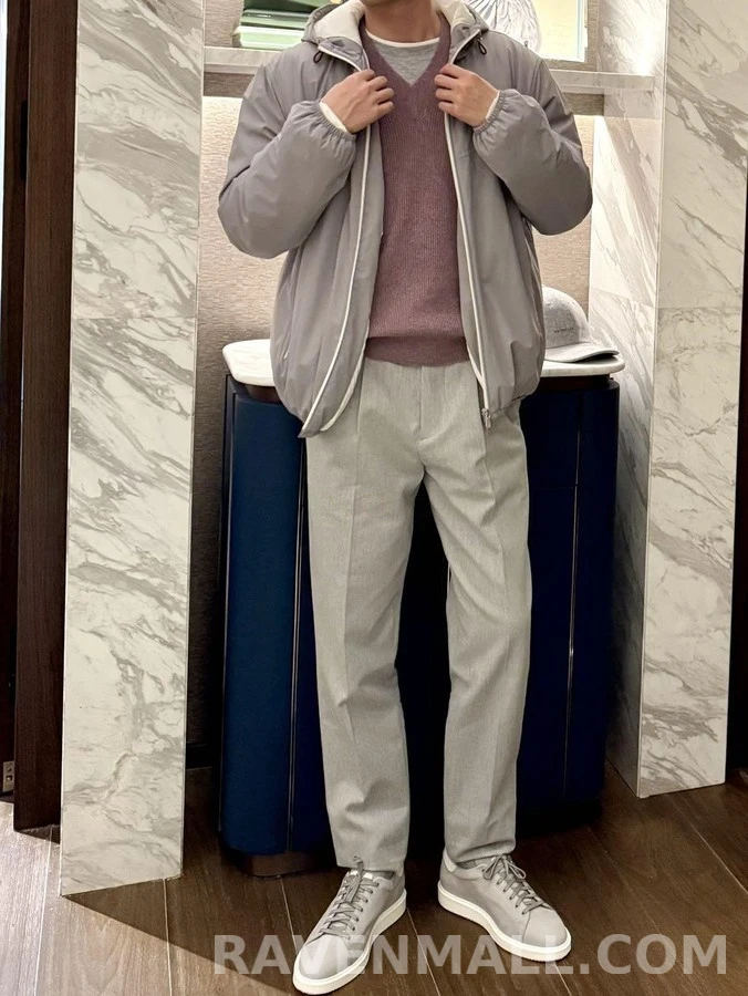 브루넬로 쿠치넬리 브루넬로 쿠치넬리 코팅 나일론 후드 집업 상세 이미지
