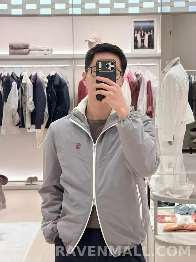 브루넬로 쿠치넬리 브루넬로 쿠치넬리 코팅 나일론 후드 집업 상세 이미지