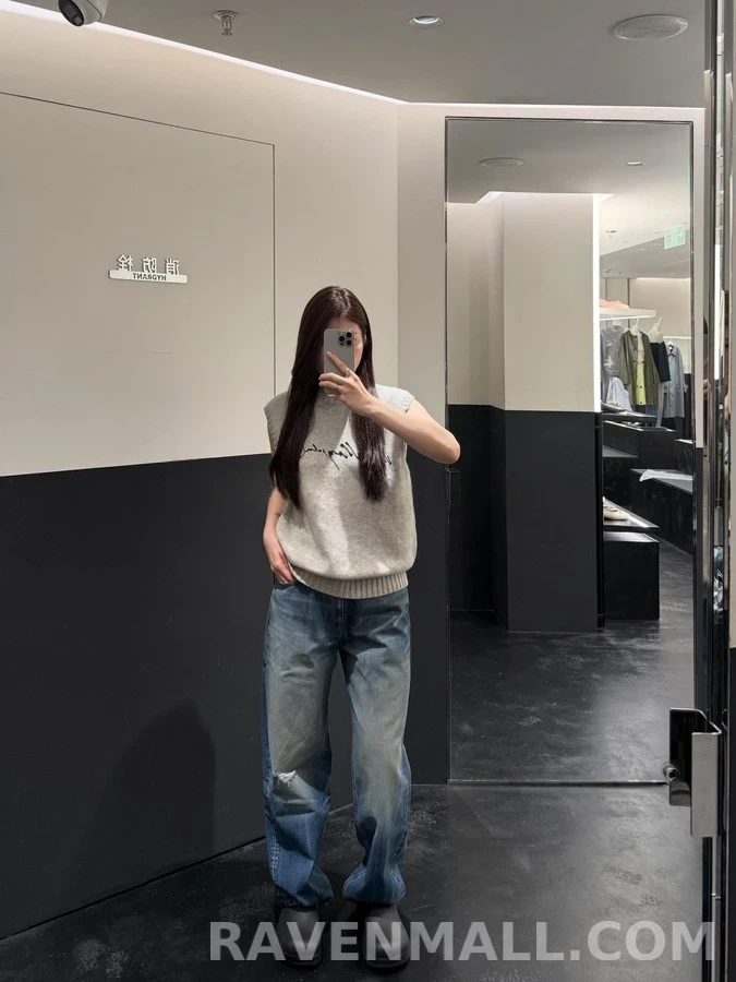 메종 마르지엘라 메종마르지엘라 레터링 니트 베스트 상세 이미지