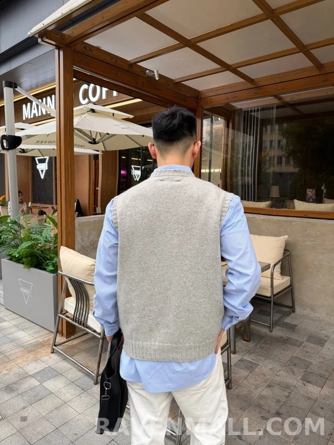 메종 마르지엘라 메종마르지엘라 레터링 니트 베스트 상세 이미지
