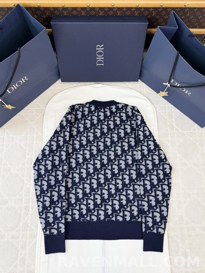 디올 디올 오블리크 라운드넥 자카드 니트 상세 이미지