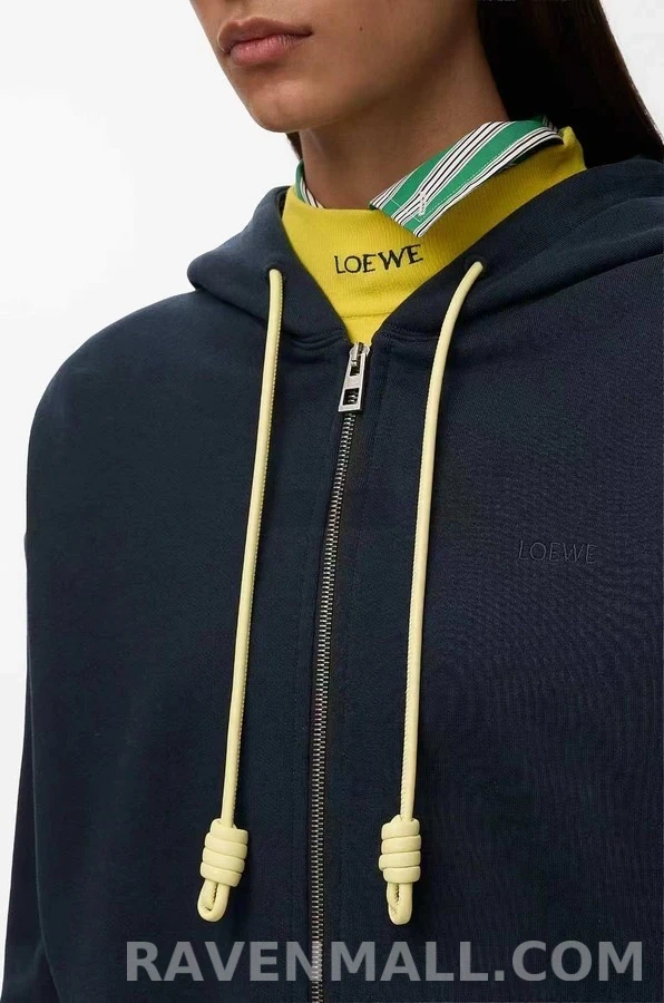 로에베 로에베 플라멩코 배색 드로스트링 후드 집업 상세 이미지