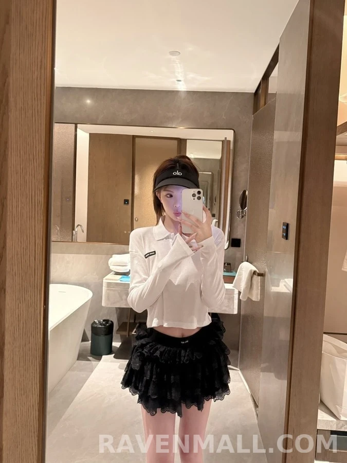 폴로 랄프 로렌 폴로 랄프 로렌 크롭 폴로 카라 긴팔 티셔츠 상세 이미지