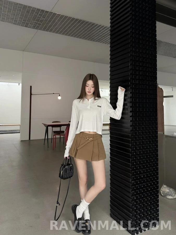 폴로 랄프 로렌 폴로 랄프 로렌 크롭 폴로 카라 긴팔 티셔츠 상세 이미지