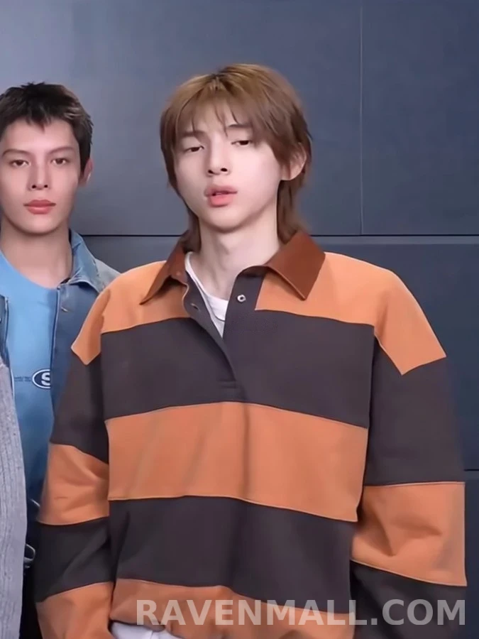 아크네 스튜디오 아크네 스튜디오 레더 카라 스트라이프 맨투맨 상세 이미지