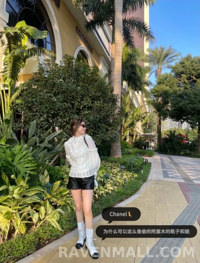 샤넬 샤넬 레터링 캡토 레이스업 부츠 상세 이미지