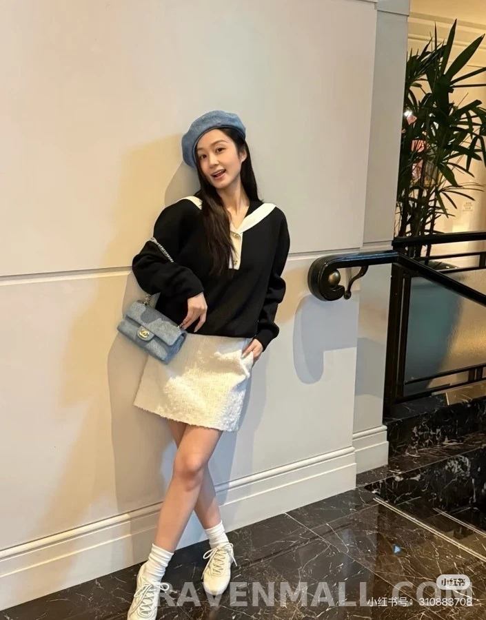 샤넬 샤넬 세일러 칼라 배색 니트 상세 이미지