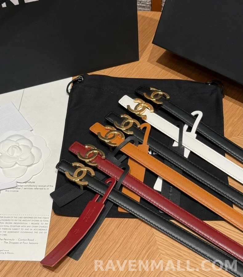 샤넬 샤넬 더블 C 로고 레더 벨트 상세 이미지