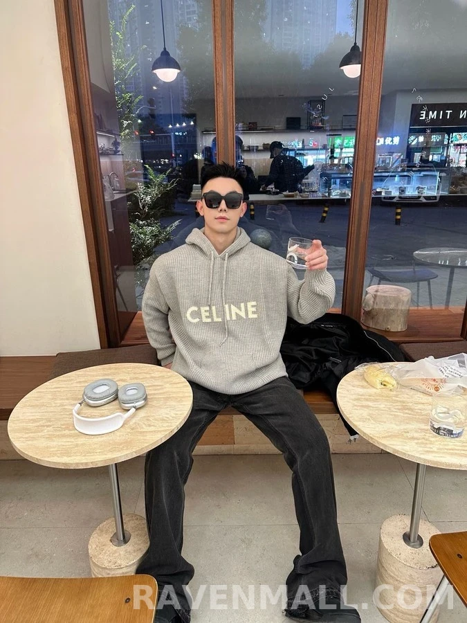 셀린느 셀린느 레터링 니트 후드 스웨터 상세 이미지