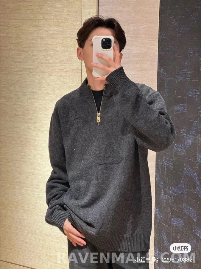 루이비통 루이비통 모노그램 자카드 하프집업 니트 상세 이미지