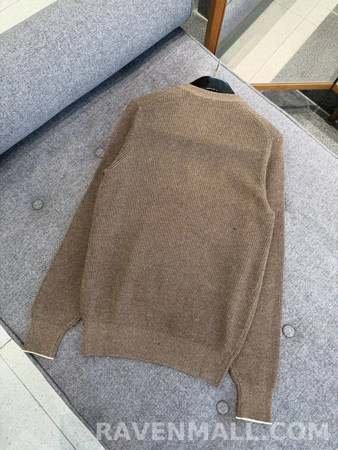 브루넬로 쿠치넬리 브루넬로 쿠치넬리 골지 헨리넥 긴팔 티셔츠 상세 이미지