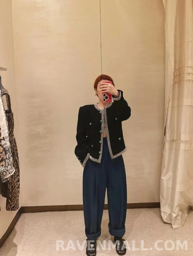 샤넬 샤넬 트위드 펄 트림 자켓 상세 이미지